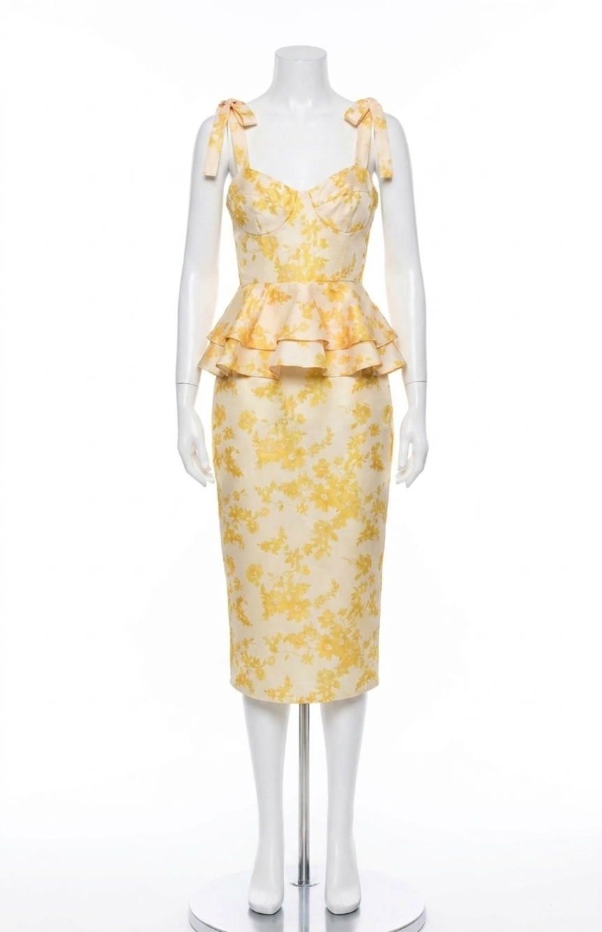 NEW HUTCH casa midi dress in yellow
